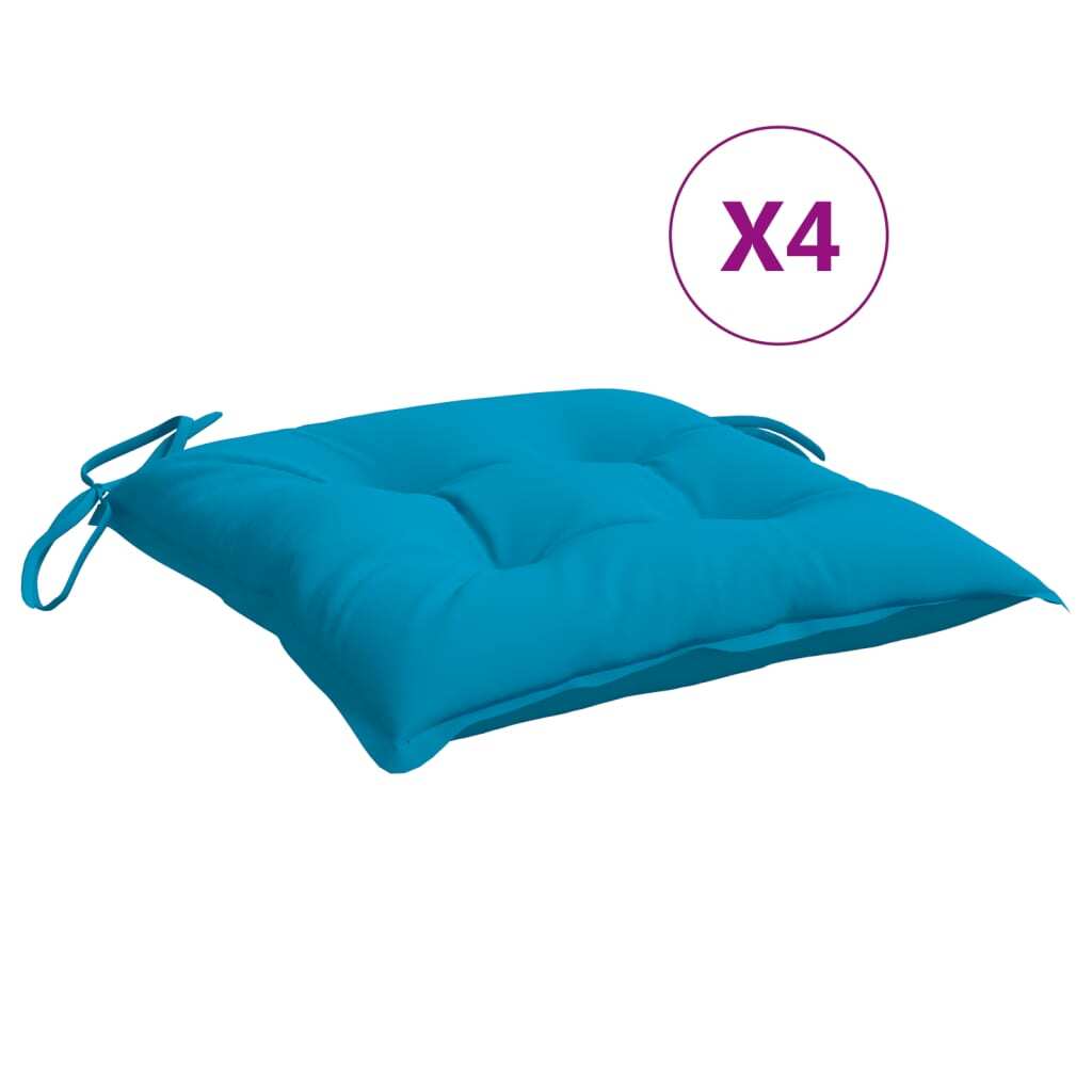 Chair Cushion Set of 4 Light Blue Oxford fabric (100% polyester)