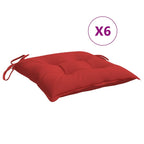 Chair Cushion Set of 6 Red Oxford fabric (100% polyester)