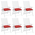 Chair Cushion Set of 6 Red Oxford fabric (100% polyester)