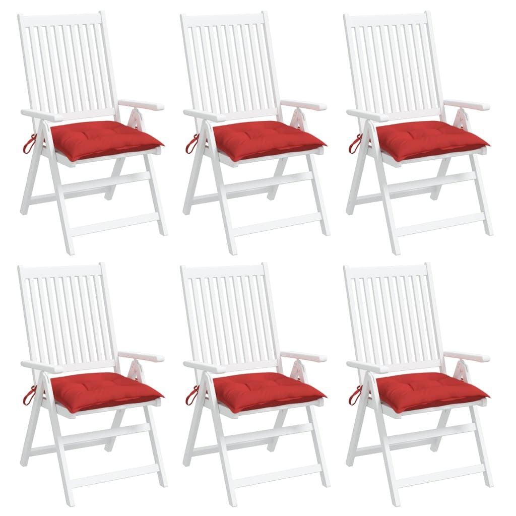 Chair Cushion Set of 6 Red Oxford fabric (100% polyester)