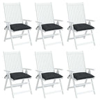 Chair Cushion Set of 6 Black Oxford Fabric (100% Polyester)