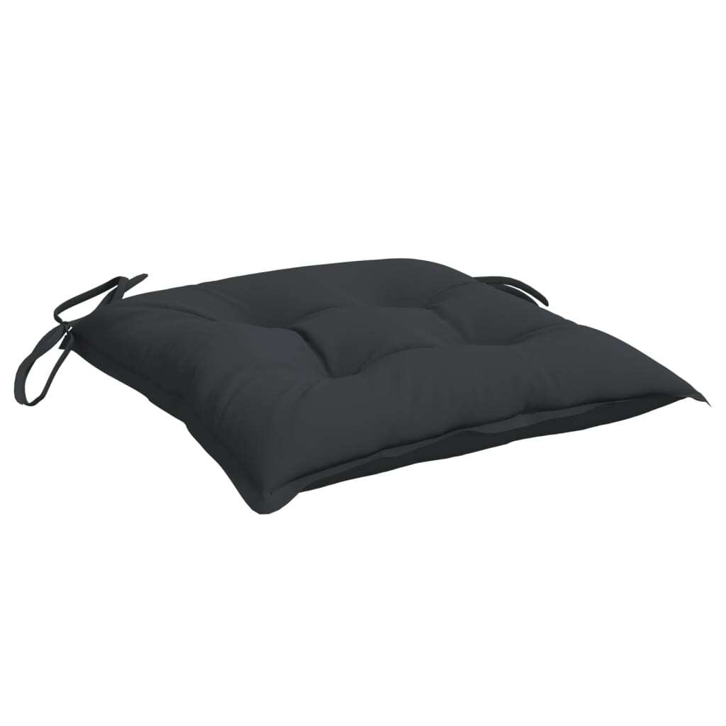 Chair Cushion Set of 6 Black Oxford Fabric (100% Polyester)