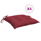 Chair Cushion Set of 4 Wine Red Oxford Fabric, PP Hollow Fiber