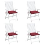 Chair Cushion Set of 4 Wine Red Oxford Fabric, PP Hollow Fiber
