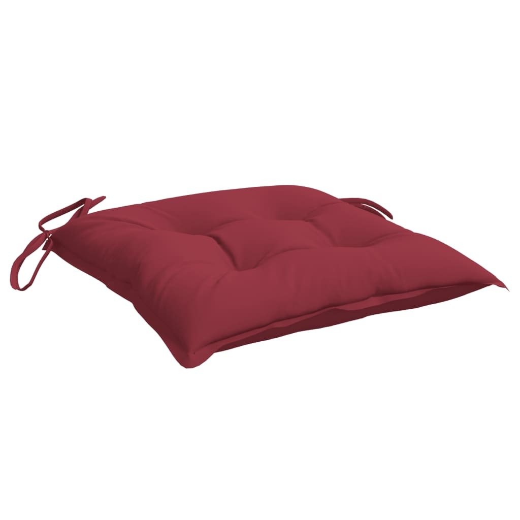 Chair Cushion Set of 4 Wine Red Oxford Fabric, PP Hollow Fiber