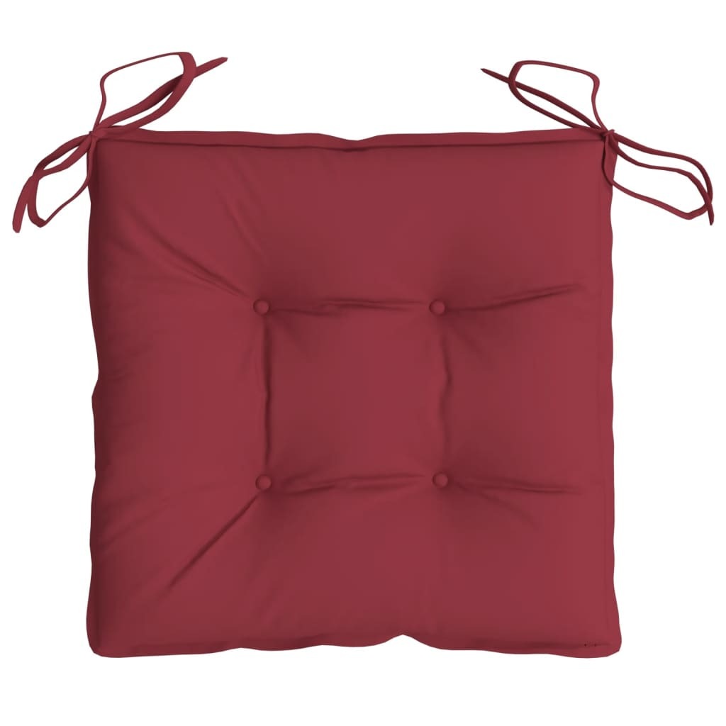 Chair Cushion Set of 4 Wine Red Oxford Fabric, PP Hollow Fiber