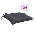 Chair Cushion Set of 6 Anthracite Oxford fabric (100% polyester)