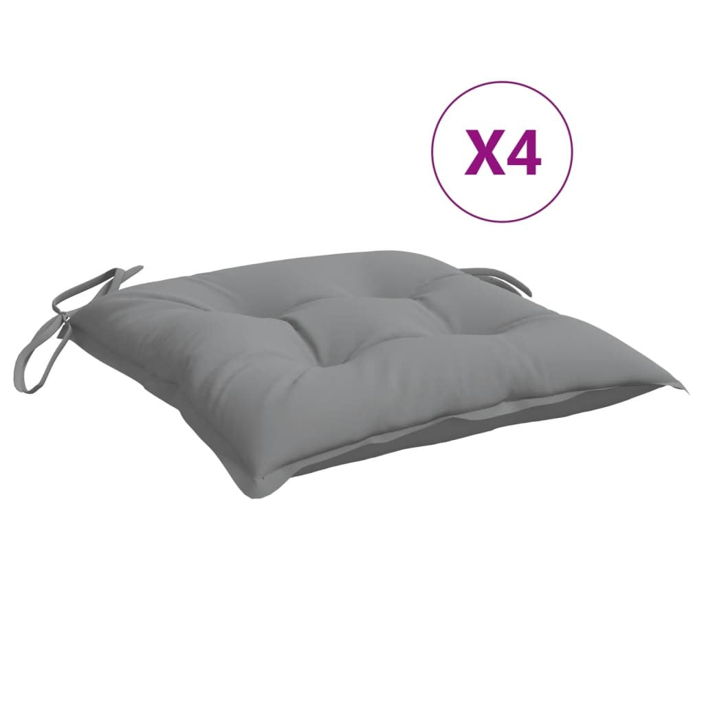 Chair Cushion Set of 4 Grey Oxford fabric 19.7x19.7x2.8 in