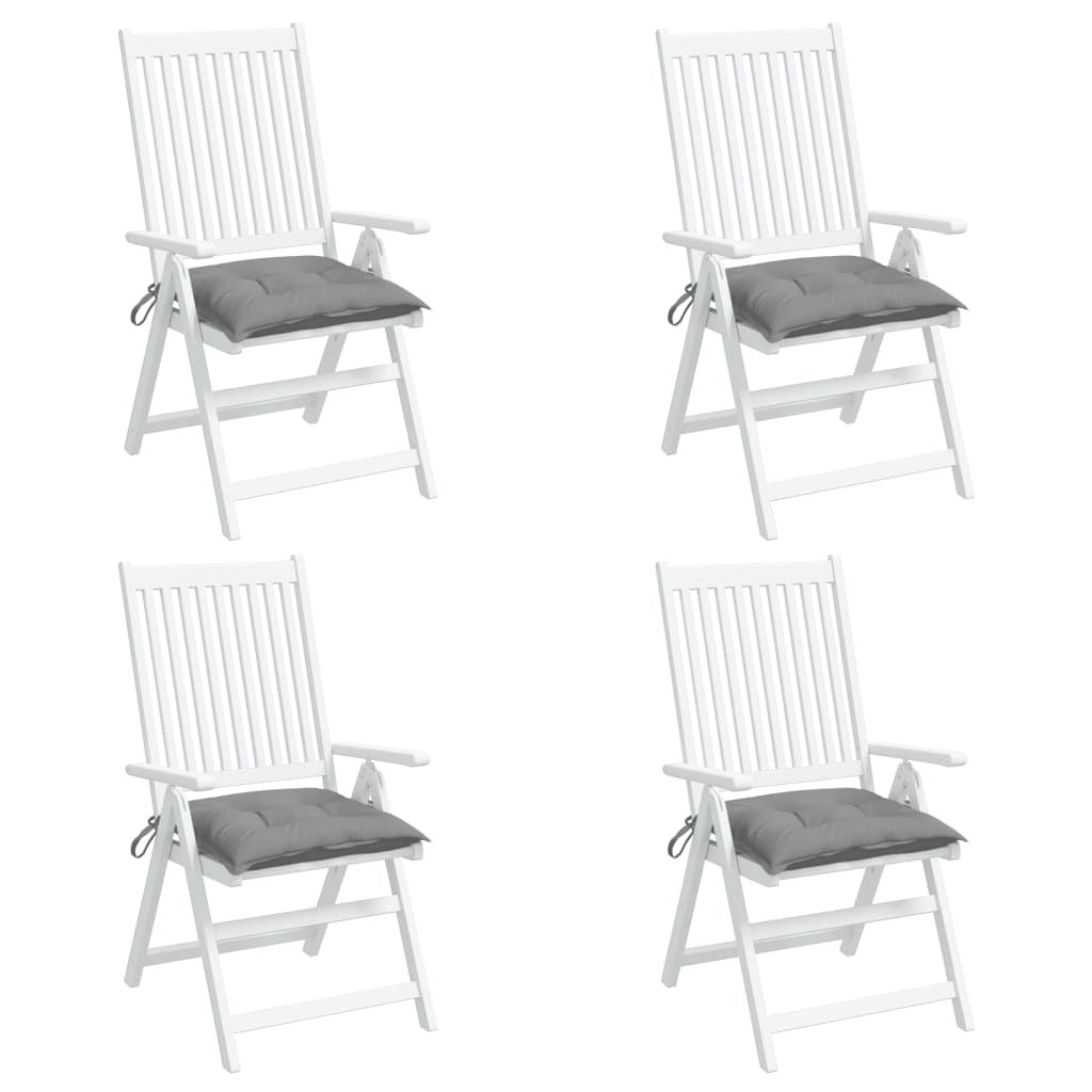 Chair Cushion Set of 4 Grey Oxford fabric 19.7x19.7x2.8 in