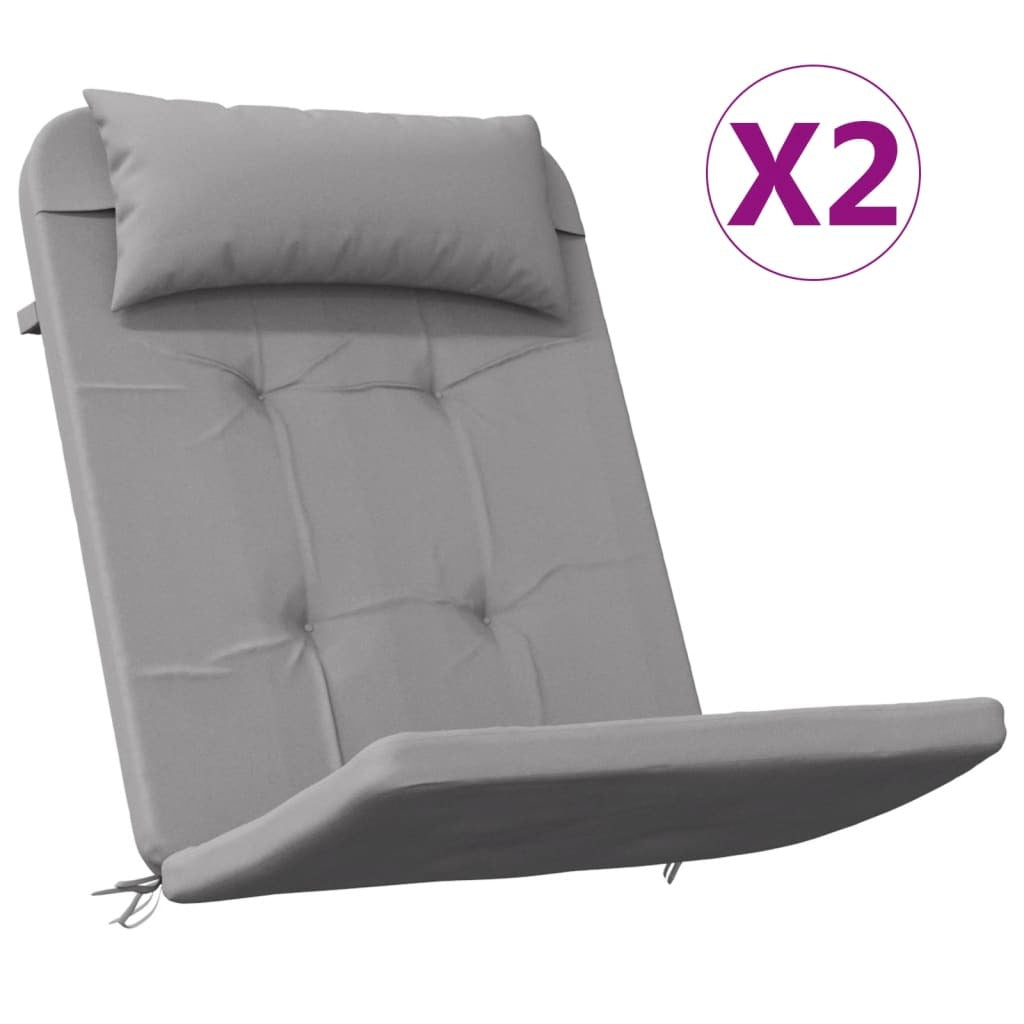 2-Pack Grey Adirondack Chair Cushions Oxford Fabric (100% Polyester)