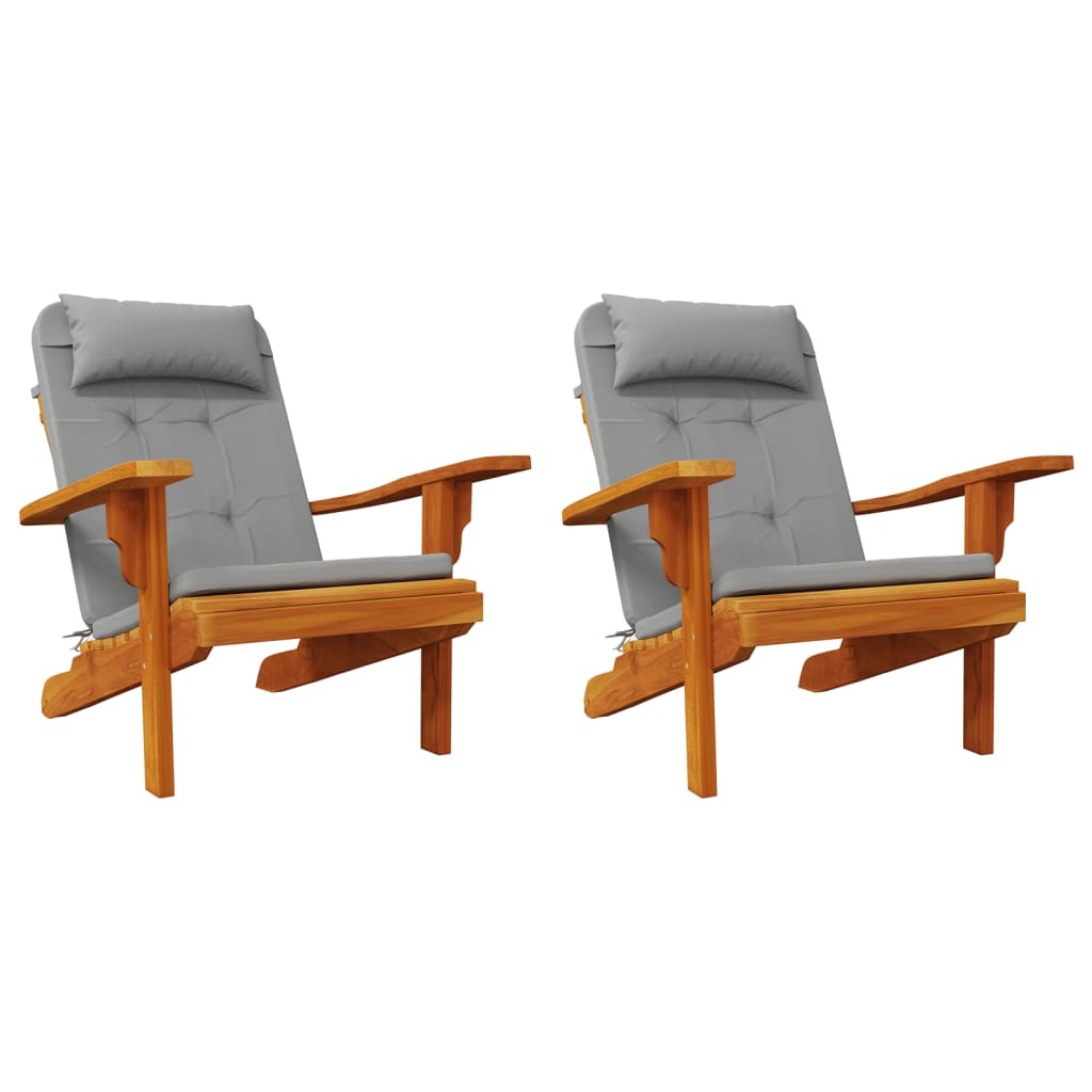 2-Pack Grey Adirondack Chair Cushions Oxford Fabric (100% Polyester)