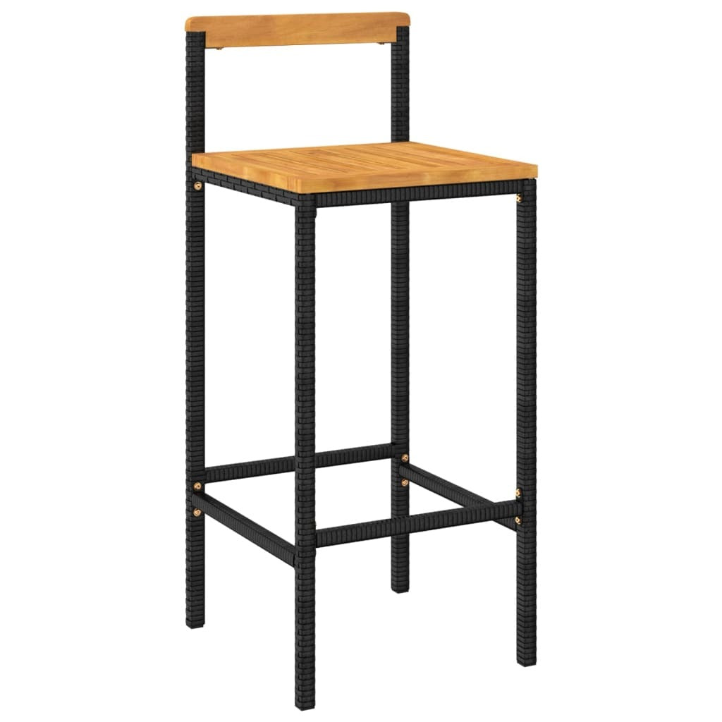 Bar Stool Set of 2 Black