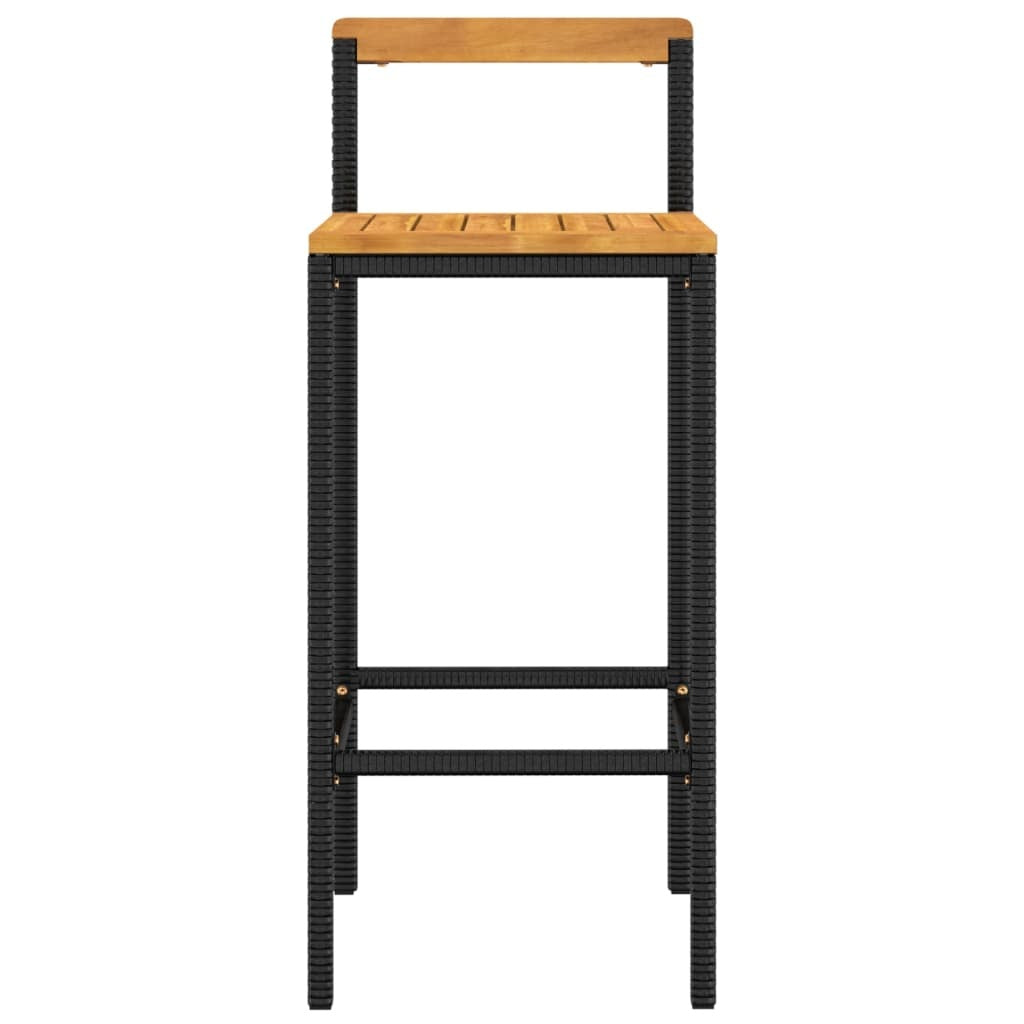 Bar Stool Set of 2 Black