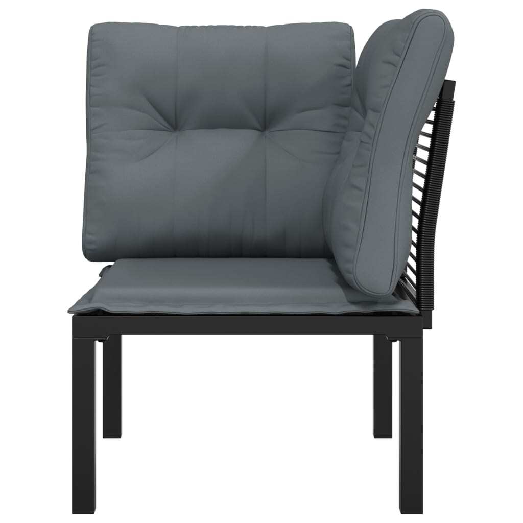 Corner Chair Black and Dark Gray