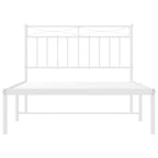 Bed Frame White Powder-Coated Steel Twin Bed Frame Rectangular