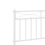 Bed Frame White Powder-Coated Steel Twin Bed Frame Rectangular