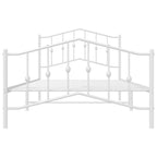 Bed Frame White Powder-Coated Steel Twin Bed Frame Rectangular