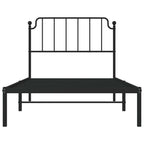 Bed Frame Black Powder-Coated Steel Twin Bed Frame Rectangular