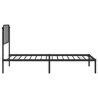 Bed Frame Black Powder-Coated Steel Twin Bed Frame Rectangular
