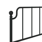Bed Frame Black Powder-Coated Steel Twin Bed Frame Rectangular