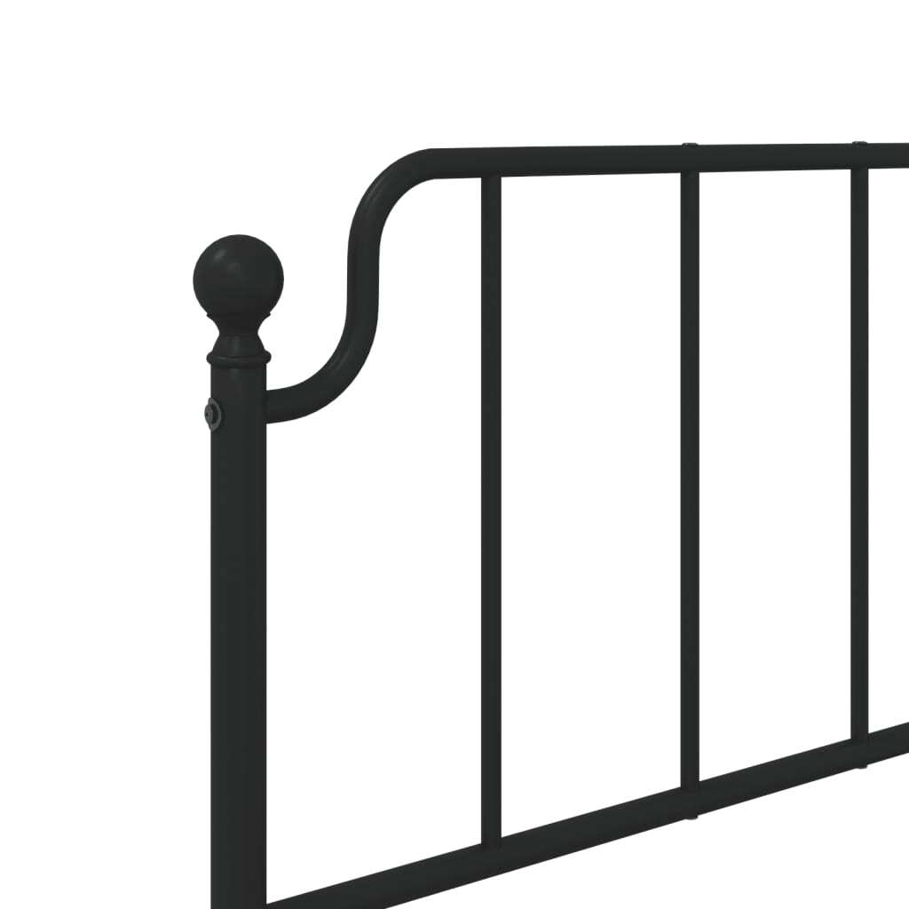 Bed Frame Black Powder-Coated Steel Twin Bed Frame Rectangular