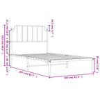 Bed Frame Black Powder-Coated Steel Twin Bed Frame Rectangular