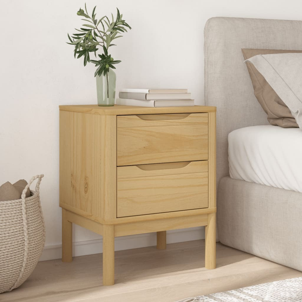 Bedside Cabinet Wax brown Solid pine wood Small Bedside Cabinet