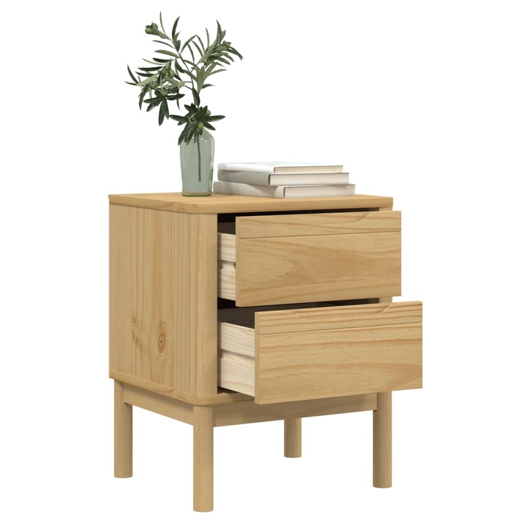 Bedside Cabinet Wax brown Solid pine wood Small Bedside Cabinet