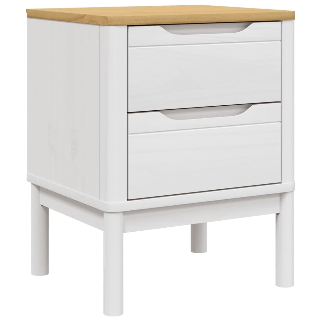Bedside Cabinet White Solid Pine Wood Small Bedside Cabinet