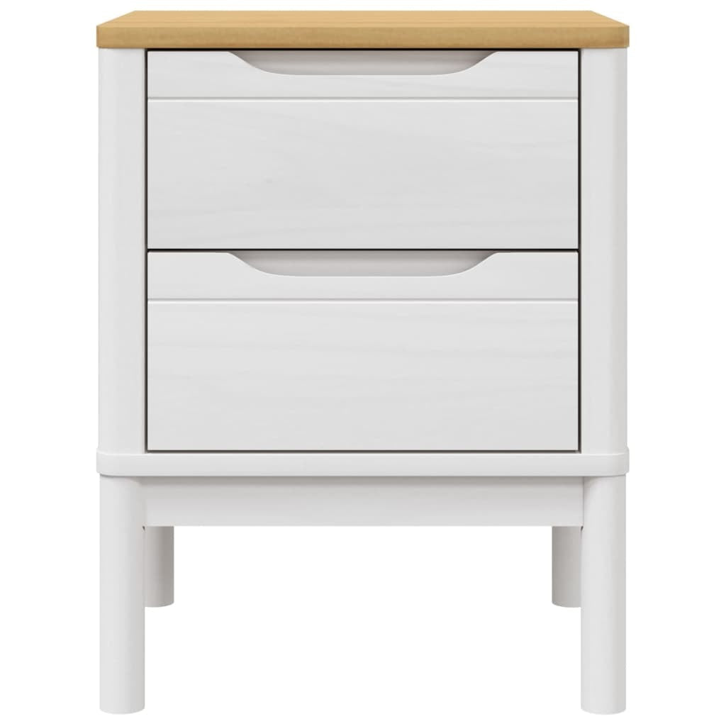 Bedside Cabinet White Solid Pine Wood Small Bedside Cabinet