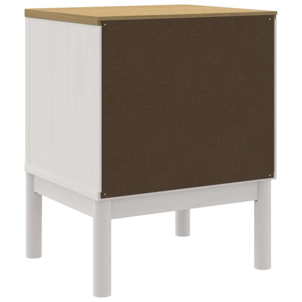 Bedside Cabinet White Solid Pine Wood Small Bedside Cabinet