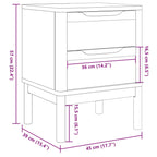 Bedside Cabinet White Solid Pine Wood Small Bedside Cabinet