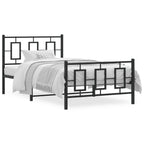 Bed Frame Black Powder-coated steel Twin Bed Frame Rectangular