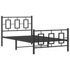 Bed Frame Black Powder-coated steel Twin Bed Frame Rectangular