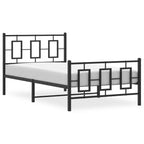 Bed Frame Black Powder-coated steel Twin Bed Frame Rectangular