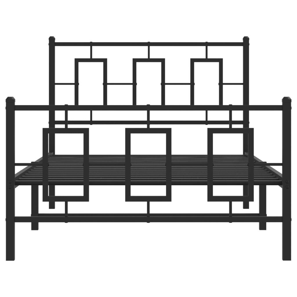 Bed Frame Black Powder-coated steel Twin Bed Frame Rectangular
