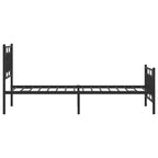 Bed Frame Black Powder-coated steel Twin Bed Frame Rectangular