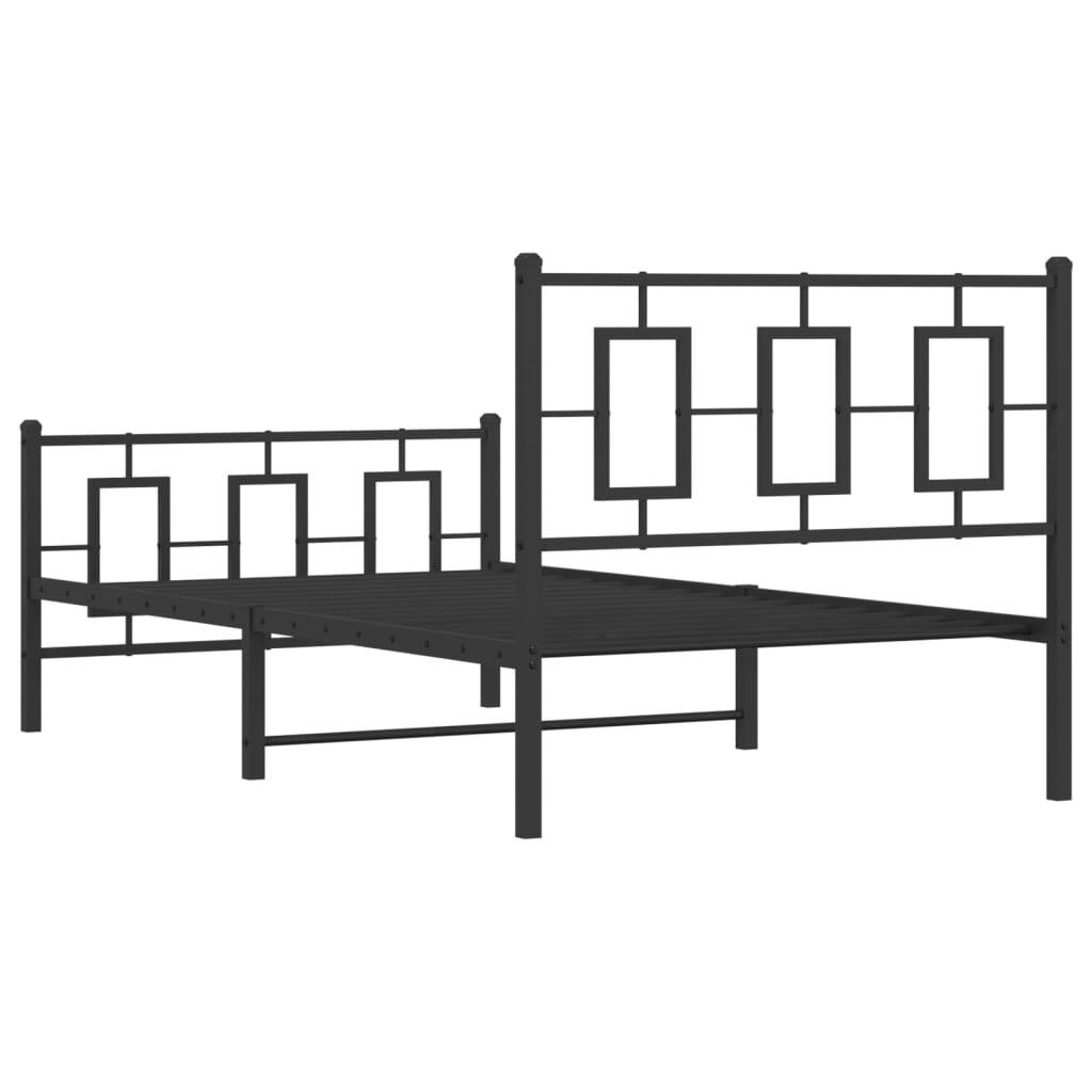 Bed Frame Black Powder-coated steel Twin Bed Frame Rectangular
