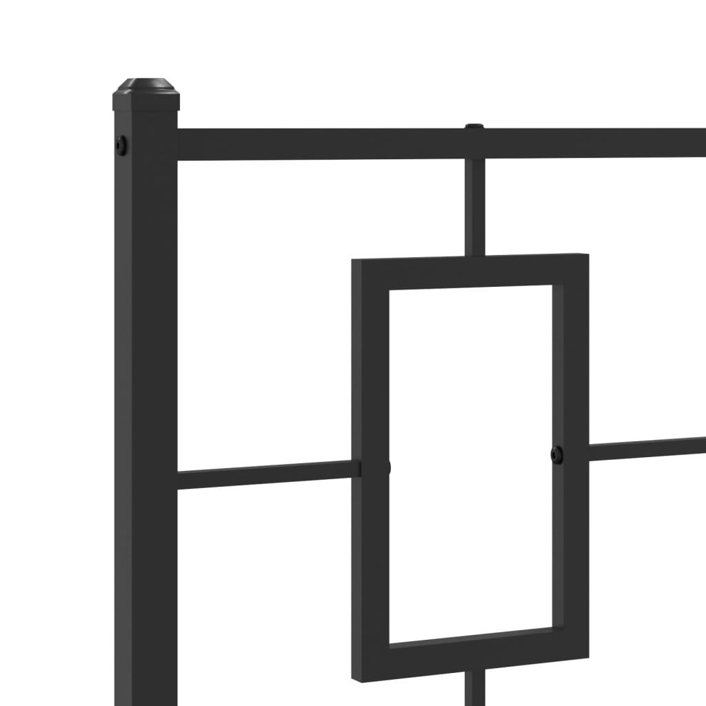 Bed Frame Black Powder-coated steel Twin Bed Frame Rectangular