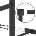 Bed Frame Black Powder-coated steel Twin Bed Frame Rectangular