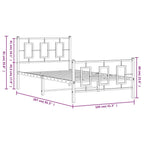 Bed Frame Black Powder-coated steel Twin Bed Frame Rectangular