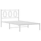 Bed Frame White Powder-coated steel Twin Bed Frame Rectangular