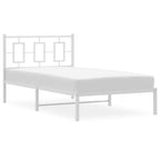 Bed Frame White Powder-coated steel Twin Bed Frame Rectangular