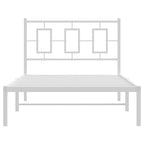Bed Frame White Powder-coated steel Twin Bed Frame Rectangular
