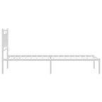 Bed Frame White Powder-coated steel Twin Bed Frame Rectangular