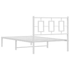 Bed Frame White Powder-coated steel Twin Bed Frame Rectangular