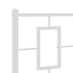 Bed Frame White Powder-coated steel Twin Bed Frame Rectangular