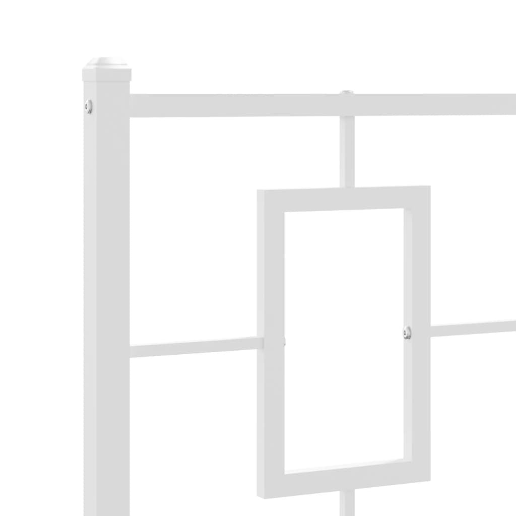 Bed Frame White Powder-coated steel Twin Bed Frame Rectangular
