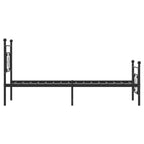 Bed Frame Black Steel Single Bed Frame Rectangular Modern