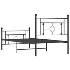 Bed Frame Black Steel Single Bed Frame Rectangular Modern